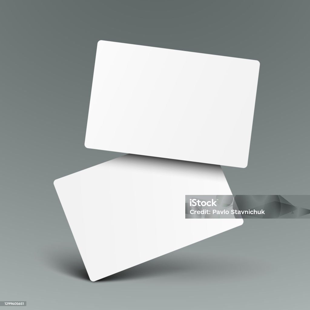 Mockup Realistic Falling Business Cards Gift Card Paper Placeholder  Template Mockup With Shadows Effects On A Gray Background Mockup Visit Card  Stock Vector Stock Illustration - Download Image Now - iStock