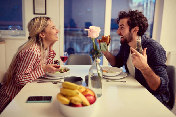 istock Boyfriend having surprise Valetine's day diinner with his girlfriend 1299605755