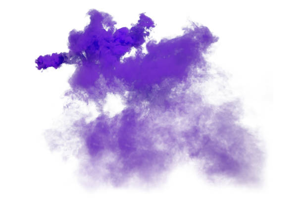 istock Purple and violet smoke isolated on white background 1299606624