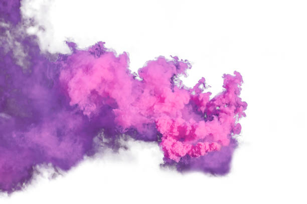 istock Purple and violet smoke isolated on white background 1299606656