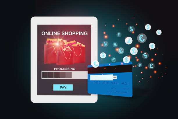 istock Online payment money transfer using computer tablet for online shopping business e-commerce 1299607284