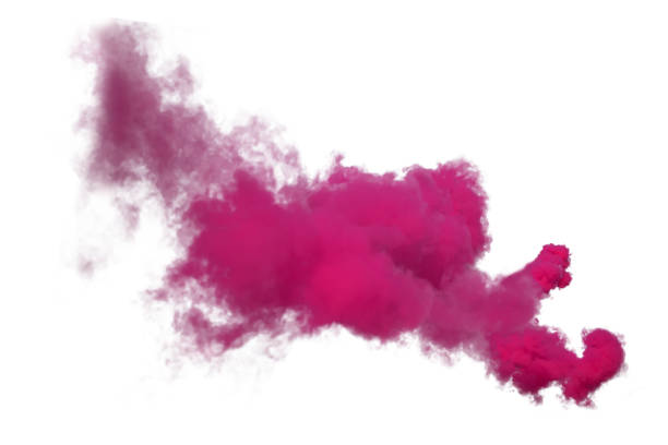istock Purple and violet smoke isolated on white background 1299607399