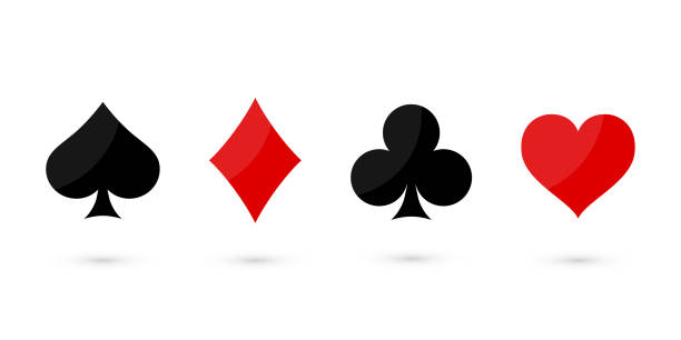 talia do gry na białym tle. - silhouette poker computer icon symbol stock illustrations
