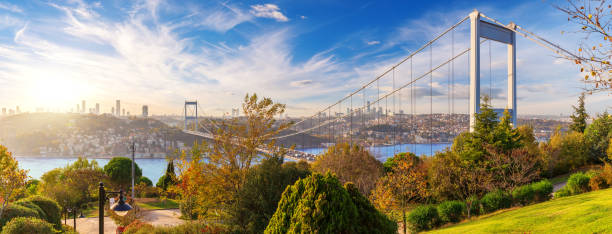 a segunda ponte do bósforo ou ponte fatih sultan mehmet, istambul - bósforo - fotografias e filmes do acervo