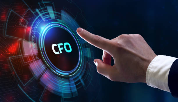 istock Business, Technology, Internet and network concept. Young businessman working on a virtual screen of the future and sees the inscription: CFO 1299612373