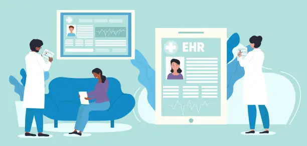 Vector illustration of electronic health record concept