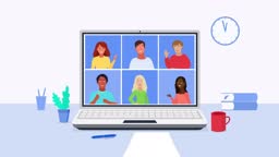 Online Class Animation Study From Home Via Teleconference Web Video Conference Stock Video - Download Video Clip Now - iStock Online Class Animation Study From Home Via Teleconference Web Video Conference Stock Video - Download Video Clip Now - iStock