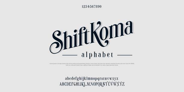 Custom font bundle script serif. Custom font alphabet bundle script serif. calligraphy stock illustrations