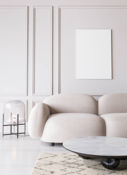 istock White living room in modern design, minimal clear space on empty bright background 1299625340
