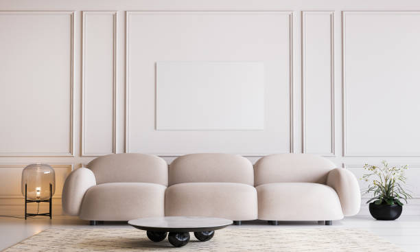 istock White living room in modern design, minimal clear space on empty bright background 1299625376
