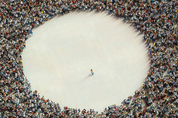 istock Large group of people with individual standing out 1299626157