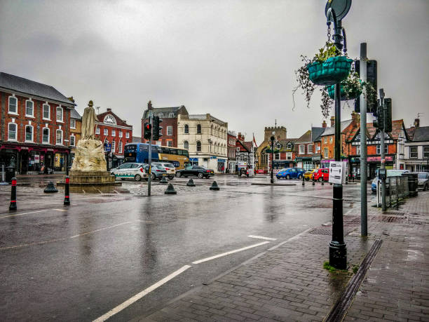 Wantage Town Centre in Oxfordshire. January 2021