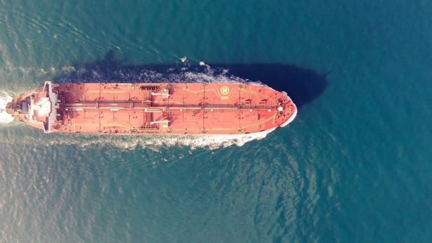 istock Aerial view of freight ship with cargo containers. 1299639811