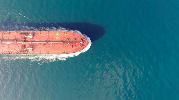 istock Aerial view of freight ship with cargo containers. 1299639817