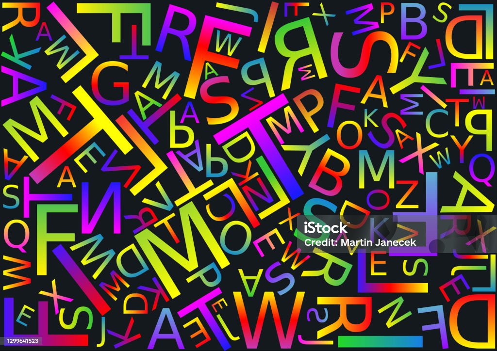 Background With Letters Scattered Chaotic Stock Illustration Download