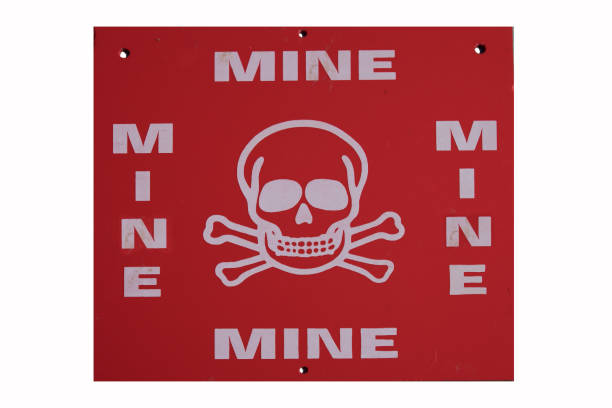 Warning sign of mines