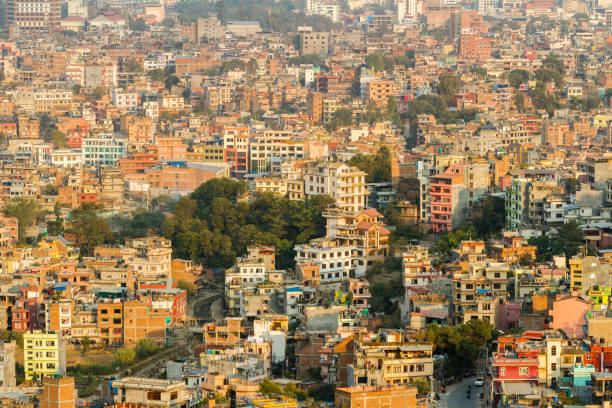 istock Kathmandu city view from Swayambhunath stupa, Nepal. 1299643814