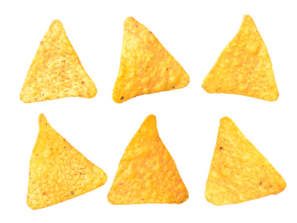 istock Nachos- tortilla chips isolated on white background with clipping path, mexican food 1299644081
