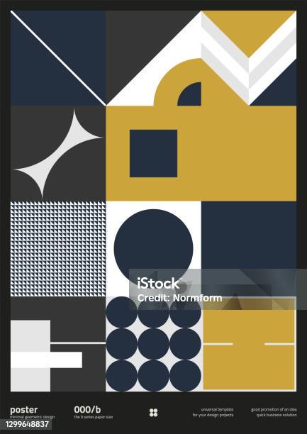Modernisation Poster New Modernism Vector Poster Template Design Stock Illustration ...