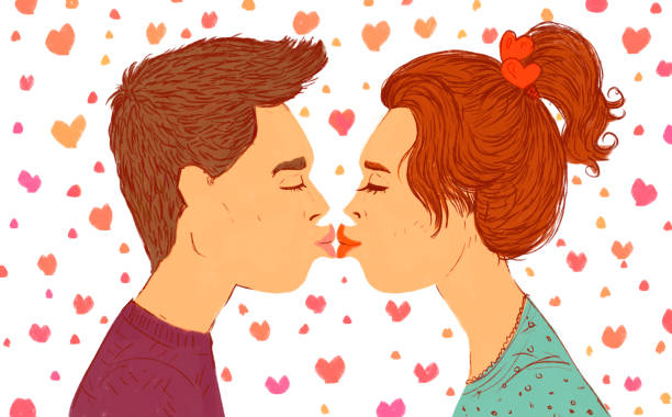 109 First Kiss Illustrations & Clip Art - iStock | First kiss kids, First  kiss college, Young couple first kiss