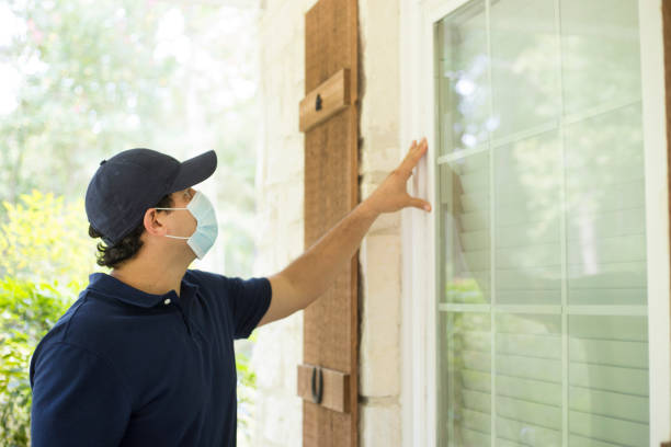 istock Inspector or blue collar workers examine building walls.  Outdoors. 1299652791