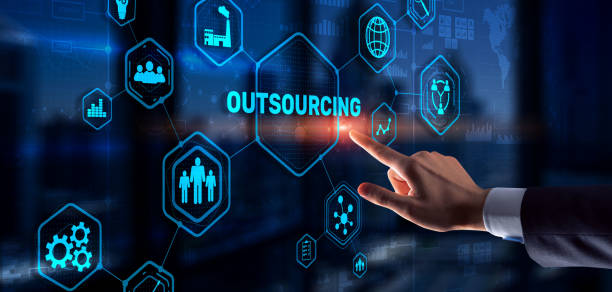 Outsourcing Business Human Resources Internet Finance Technology Concept. stock photo