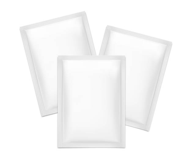 ilustraciones, imágenes clip art, dibujos animados e iconos de stock de conjunto de maquetas de embalaje de sobre en blanco para alimentos, cosméticos e higiene. - can label packaging blank