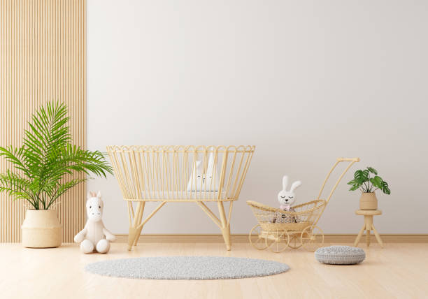 istock White child room with free space for mockup, 3D rendering 1299654809