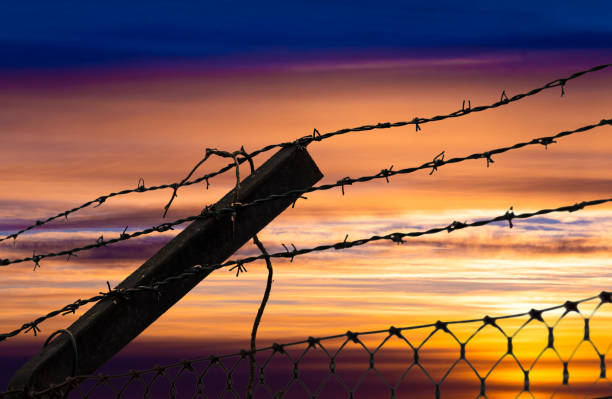 istock Dramatic sunset and sunrise sky. Fiery orange sunset sky. 1299655047