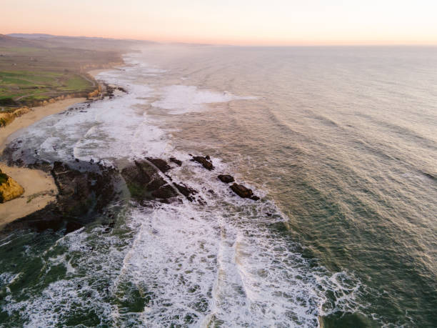 istock Aerial View of Half Moon Bay at Sunset 1299655110