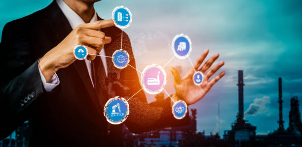istock Industry 4.0 technology concept - Smart factory for fourth industrial revolution 1299656371