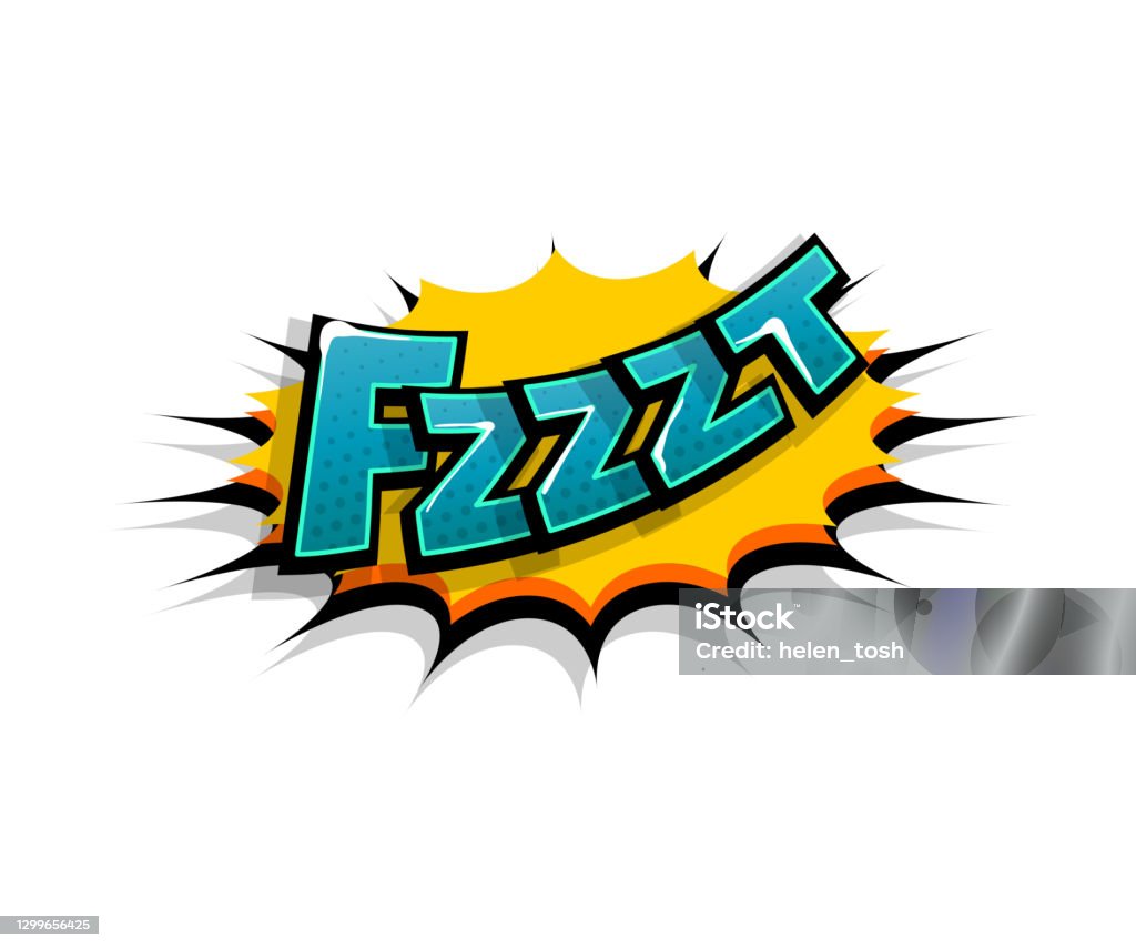Comic Text Fzzzt Fzz Logo Sound Effects Stock Illustration - Download Image  Now - Abstract, Art, Backgrounds - iStock