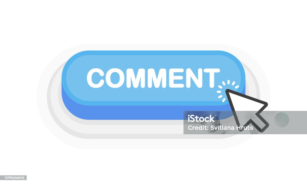 Comment With Button Style Comment Blue 3d Button In Flat Style Isolated On White Background ...