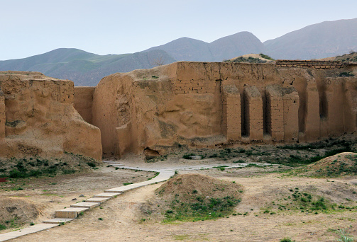 Old Nisa, Ashgabat, Turkmenistan: ancient Parthian settlement, first seat of the Arsacid Empire - UNESCO World Heritage Site - aka Parthaunisa, Nusay. The earliest traces of human activity at the site of Nisa date back to the 4th-2nd millennia BC. In the 1st millennium BC. a fairly large settled settlement already existed According to legend, during the time of Darius Hystaspes (VI century BC), the settlement became a border fortress, which blocked the path of warlike nomads invading from the north.