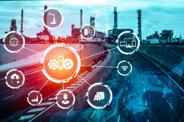 istock Industry 4.0 technology concept - Smart factory for fourth industrial revolution 1299660081