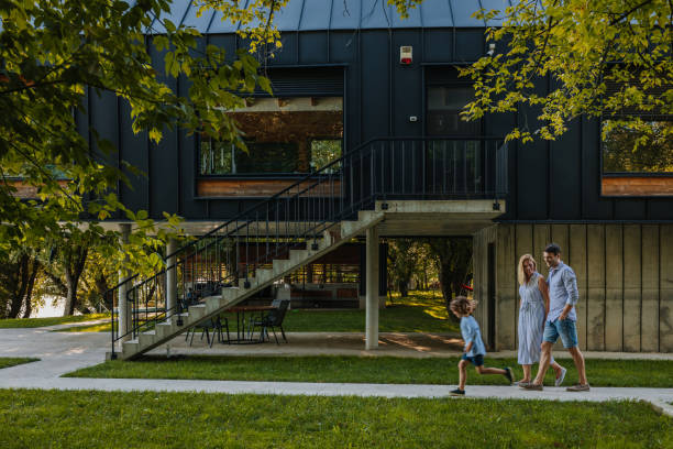 istock Adorable family of three spending weekend at the backyard 1299665450
