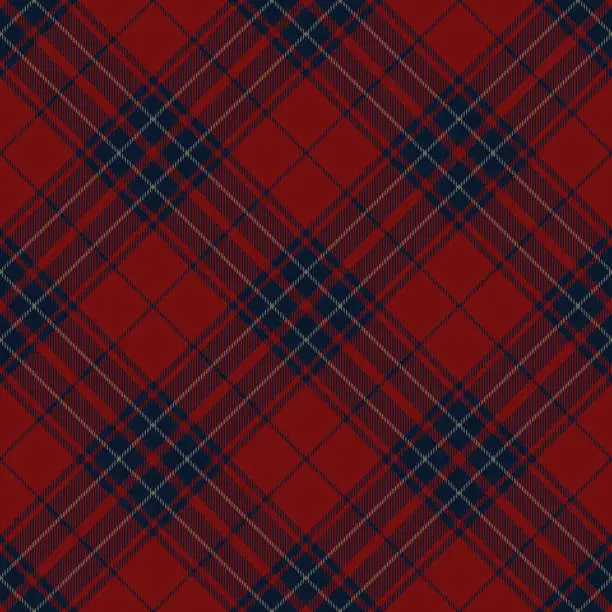 Vector illustration of Red And Blue Argyle Scottish Tartan Plaid Textile Pattern