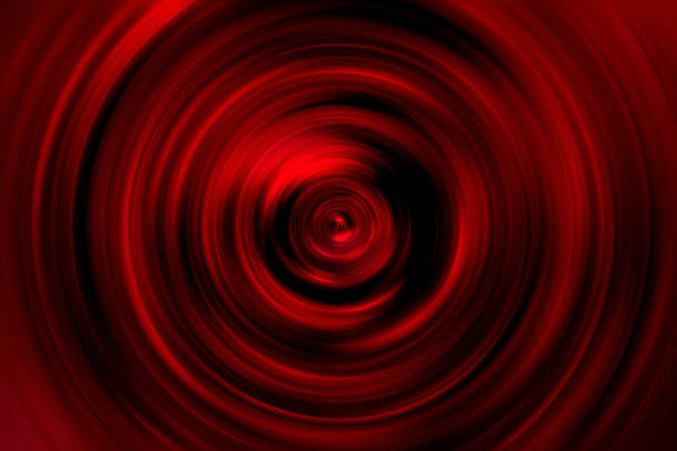 círculo abstracto rojo neón patrón velocidad luces de tráfico borrosa movimiento fondo giro espiral anillo textura generada digitalmente imagen - fluorescent light lighting equipment illuminated black fotografías e imágenes de stock