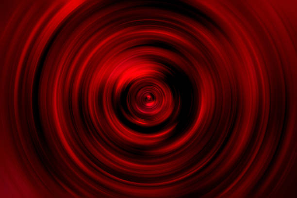 resumo círculo vermelho neon padrão de velocidade semáforos desfocados movimento de fundo swirl spiral ring textura digitalmente gerada imagem - spiral shape red shiny - fotografias e filmes do acervo