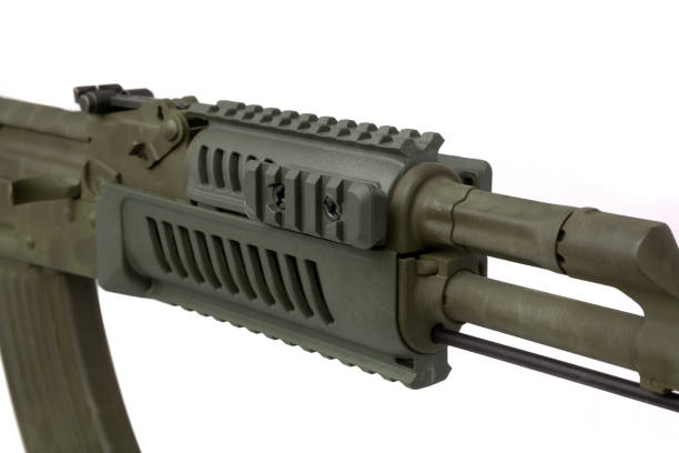 istock Soviet carbine in modern body kit isolate on a white background. Tuned automatic carbine of the USSR. Weapons for sports and self-defense. 1299671628