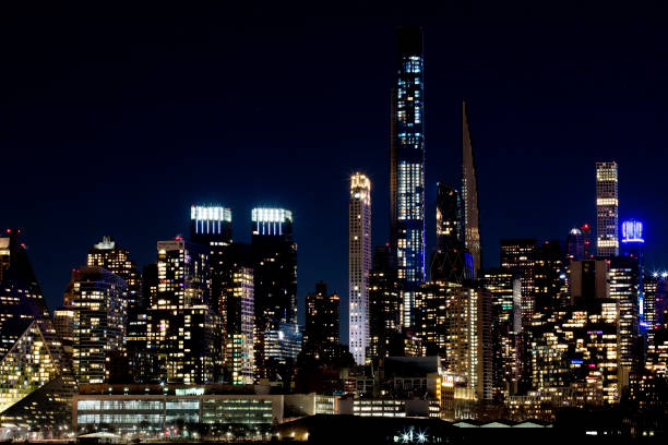 istock New York skyline skyscrapers, midtown at night 1299674727