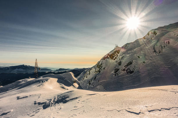 Mountain ski resort in winter.Bovec, Alps, Slovenia