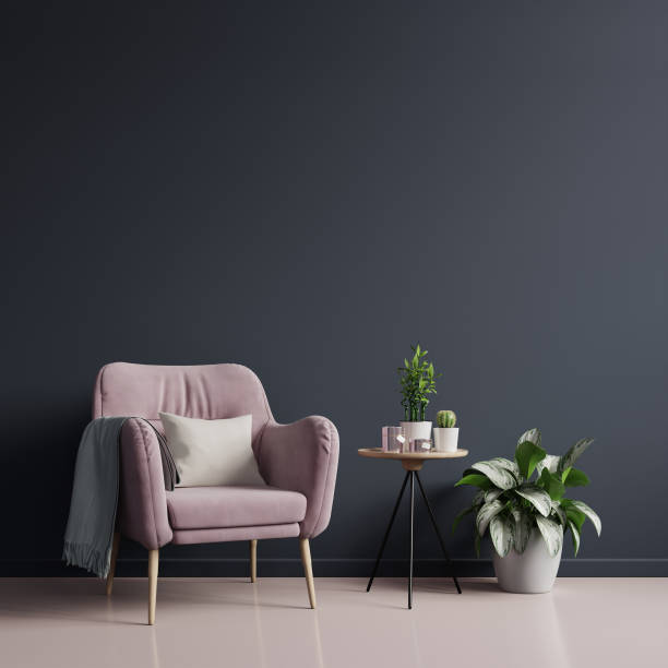 istock The interior has a armchair on empty dark wall background. 1299682685