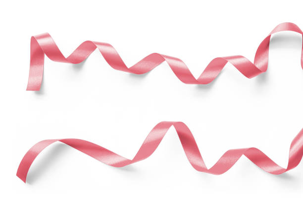 istock Rose gold pink ribbon satin bow scroll set isolated on white background with clipping path for Christmas and wedding card confetti design decoration element 1299690971