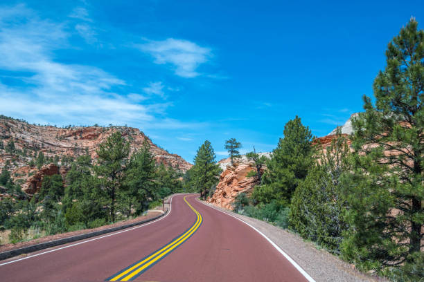istock A long way down the road going to Zion National Park, Utah 1299693737