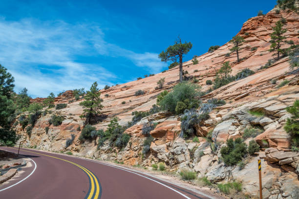 istock A long way down the road going to Zion National Park, Utah 1299693786
