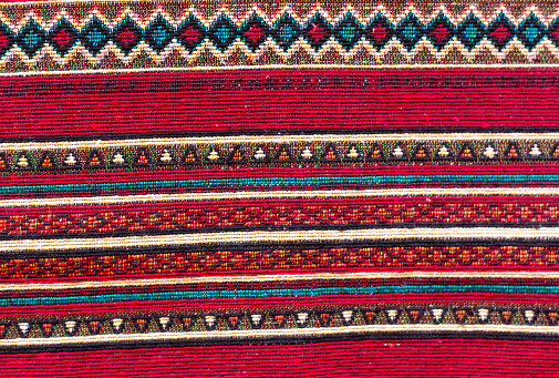 Traditional geometric oriental rug pattern detail. Mosaic textile background, Turkey