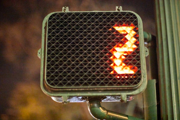 Number two Crosswalk Light Walk in Street at night