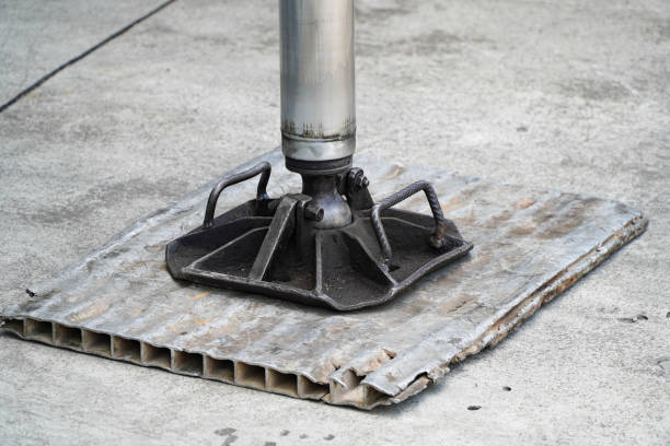 istock Hydraulic supports for the crane legs.Outrigger mobile crane for heavy duty construction side 1299700921
