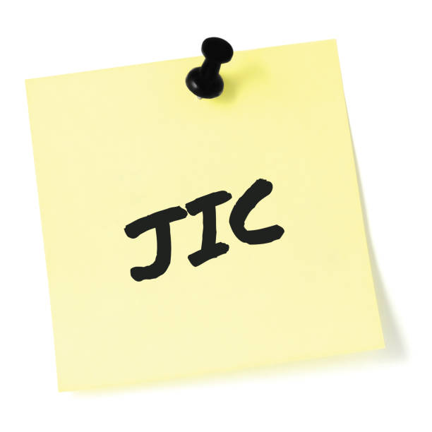 istock Just in case initialism JIC black marker written acronym text, isolated yellow post-it to-do list sticky note reminder abbreviation sticker, pushpin thumbtack macro closeup, memo information message, newsletter bulletin info notice concept, letter documen 1299705118